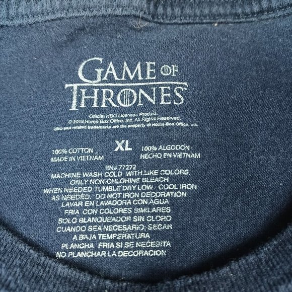 GAME OF THRONES Women's Size XL Navy Blue Graphic T-Shirt House Stark Winterfell - Picture 3 of 8